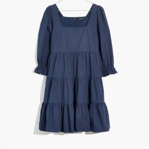 Madewell Poplin Lizzie Babydoll dress in navy